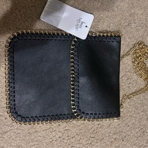 NWT Black Vegan Leather Chain Bag